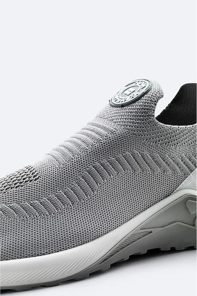 Avva Men's Gray Knitwear Flexible Sole Sneaker Shoes A31Y8076
