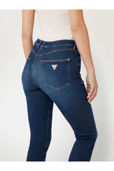 Guess Pantaloni de damă GUESS 1981 SKINNY albaștri