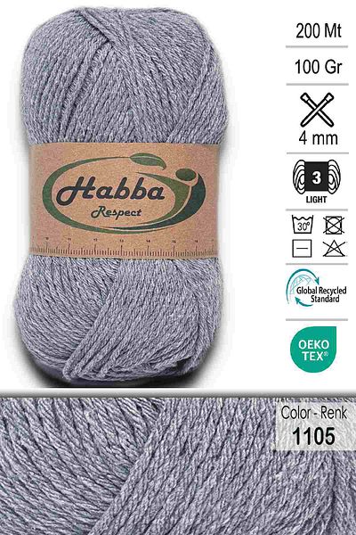 habba respect Knitting Rope - Gray - Acrylic