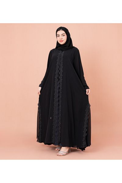 IKKXA Classic Floral Applique Abaya