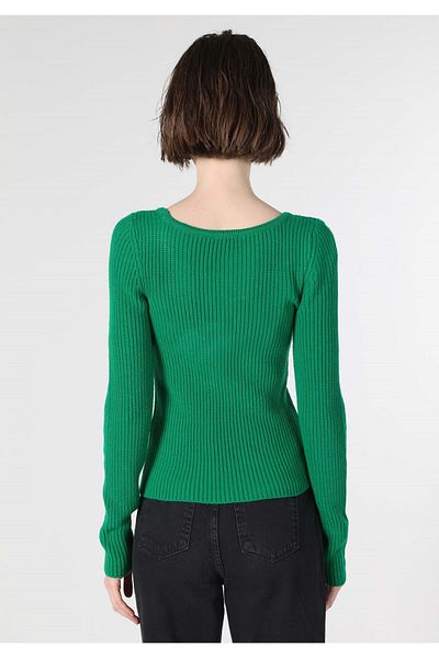 Colin's Pulover verde pentru femei Regular Fit U Flat