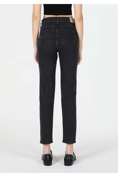 Colin's Pantaloni negri de damă, slim fit, cu talie medie, cu picioare drepte