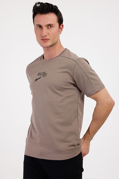Decas GORGEOUS Crew Neck βαμβακερό μπλουζάκι - καφέ