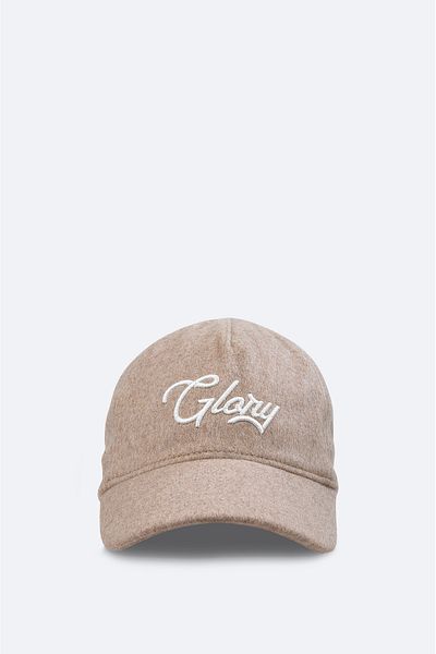 Avva Men's Beige Woolen Stitched Hat with Embroidery Detail on the Front A32y9211