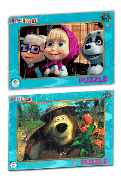 morsila Maşa Ile Koca Ayı 2'li Lisanslı Frame Puzzle/yapboz (24+48 Parça)