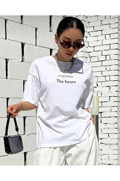 odinstreetart Budućnost Štampano Unisex bela T-shirt