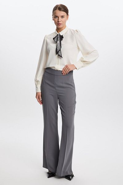 Zühre High Waist Wide Leg Anthracite Pants P-0204