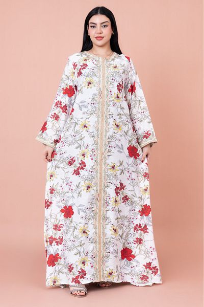 IKKXA Modern Embroidered Printed Jalabiya