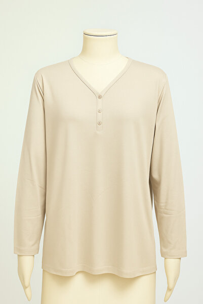 FATELLA Дамска блуза с дълъг ръкав от памук за Деня на майката с 3 копчета