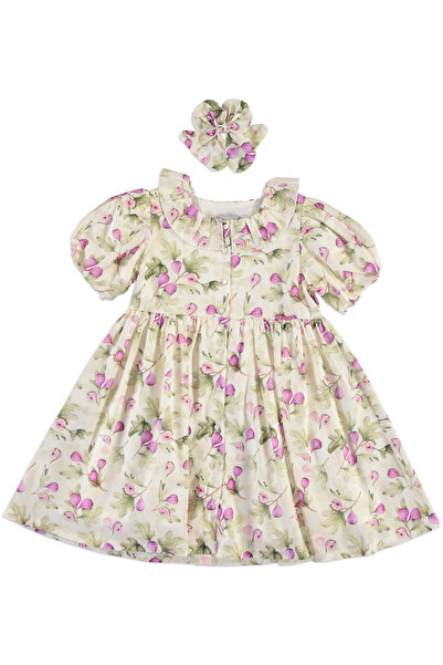 Monna Rosa KIZ ÇOCUK İNCİR DESENLI ELBİSE