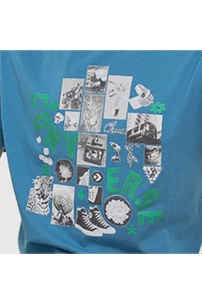 converse Tricou bărbătesc Vintage Collage Tee albastru