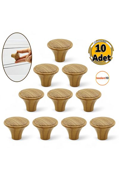 Badem10 River 10 buc. Buton din nuc Dulap cu o singură șurub Sertar Mobilier Dulap de bucătărie Dulap de haine Mâner rotund