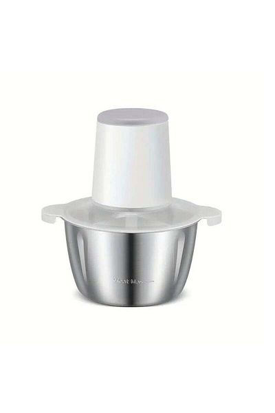 COOYA 2L electric meat grinder, stainless steel, removable, two-speed adjustment, easy to clean, white