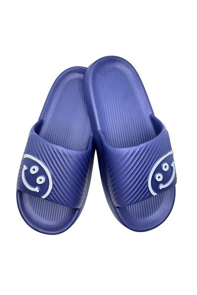 TECOS Papuci De Plaja Sau Piscina Pentru Barbati, ®, Albastru, Marimea 40-41, 26 Cm, Happy Face