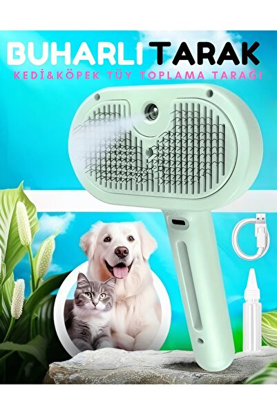 nextbuy Kedi,Köpekler İçin Şarjlı Buharlı Tüy Toplama Temizleme Makinesi Masaj Etkili,Sessiz sulu Yeşil Renk