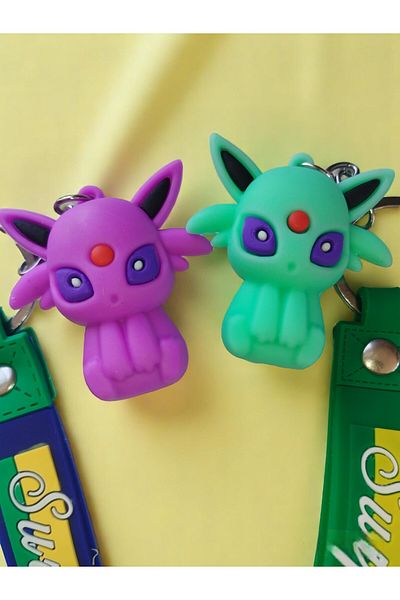 VerdeHome 3D Silicone 2'Li Pokémon Keychain – Durable, Colorful, and Collectible Figure Keychain