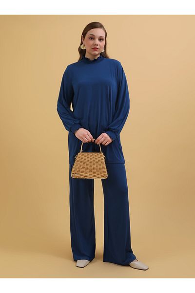 ALİA Плетено яке Gipe Detailed Plus Size - Тъмносин - Alia