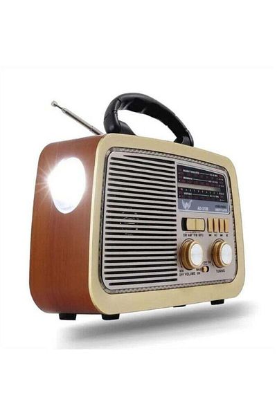 Denx راديو FM - AM - SW خشب بني بلوتوث صوت محمول بطاقة TF قرص فلاش USB تشغيل AUX