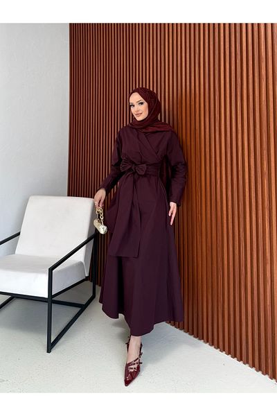 Melike Tatar Tie-Up Poplin Dress 3-2555