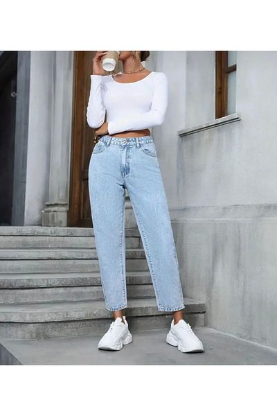 Pelin Jeans Ice Snow Blue Mom Jeans