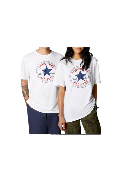 Converse Tricou unisex Converse Standard Fit Chuck Patch Tee alb