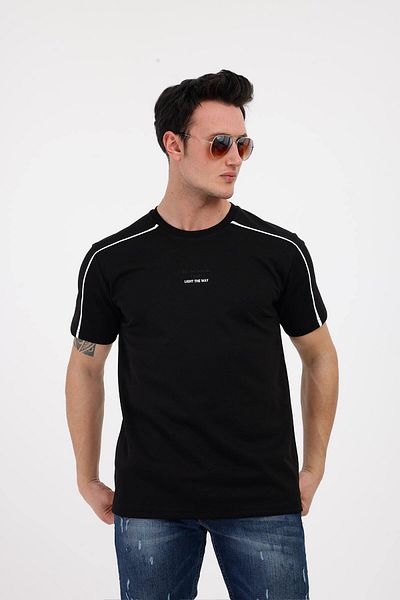 Decas THE WAY Crew Neck Βαμβακερό T-Shirt - Μαύρο