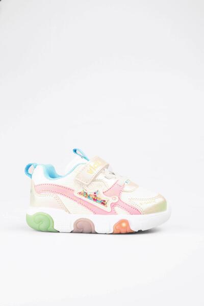 Vicco Queen Lighted Girls Preschool White Sports Shoes