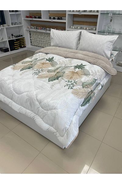 argehome Double Double Sided Luxury Welsoft Elite Quilt Soft Fleece Quilt and Pillow Case Alena Beige