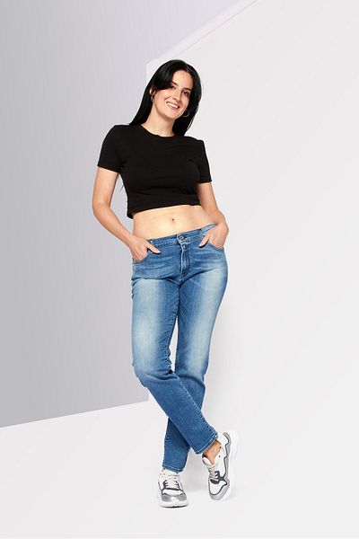 Replay Women Slim Fit Stretchable Washed Denim Jeans, Blue