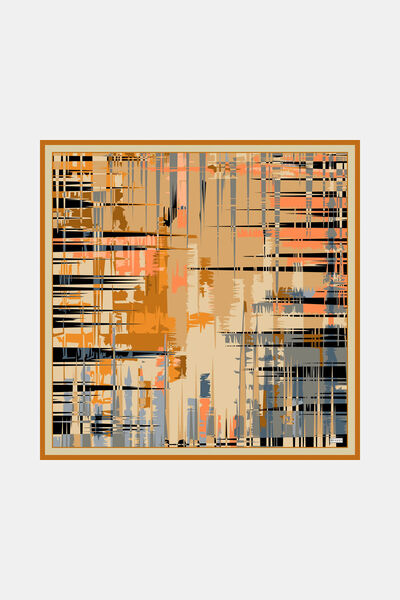 Vakko CAMEL GEOMETRİK DESENLİ KAŞMİR/İPEK EŞARP