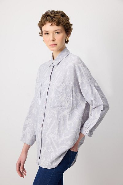 Touché Privé Special Textured Pocket Detailed Shirt