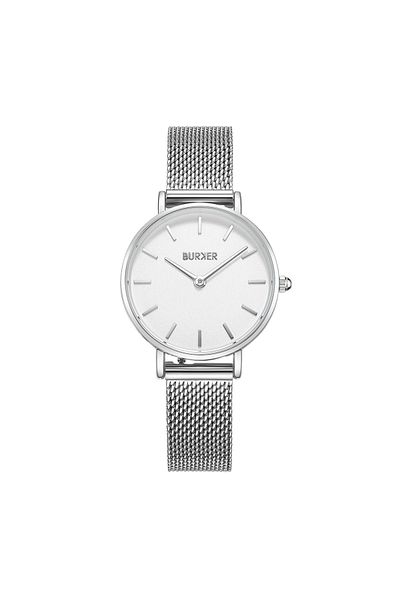 Burker Damenuhr Ruby Petite Silber Weiß Mesh