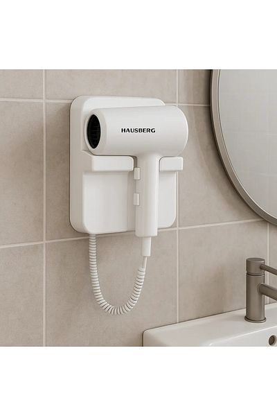 Hausberg Nástěnný fén HB-260AB, 1200 W, 2 rychlosti, ochrana, příslušenství součástí balení