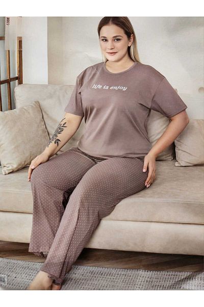 Mirano Oversize Cotton Short-Sleeve Mother Pajamas Set 6622