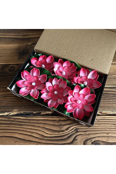 Choice 6pcs Red 6PCS LED Multicolor Lotus Sensor Night Lamp Floating WaterGlow Flower Lamps Garden Fish Tan