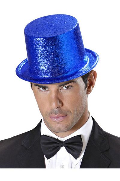 Skygo Dark Blue Color Long Plastic Glitter Party Hat