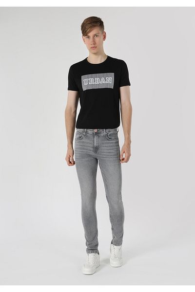 Colin's Skinny Fit High Waist Slim Leg Men's Gray Jean Trousers