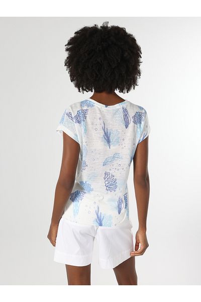 Colin's Tricou cu mânecă scurtă pentru femei, alb, cu imprimeu, cu decolteu rotund
