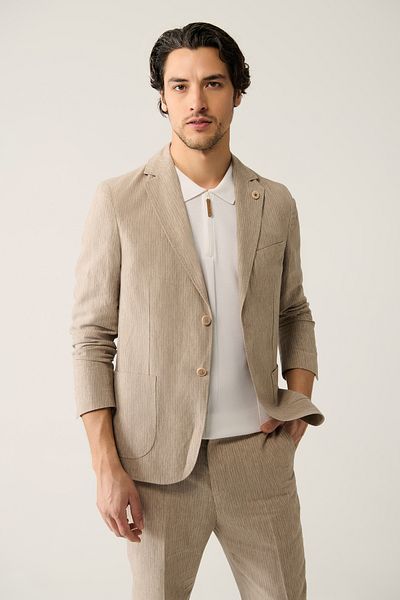 Avva Ανδρική φόρμα Linen Touch Mink - Unlined, A41y4060