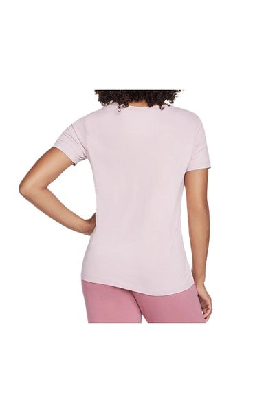 SKECHERS GODRI SERENE V-NECK women's t-shirt pink