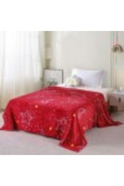 Pucioasa Patura cocolino rosie cu stelute 200x230cm