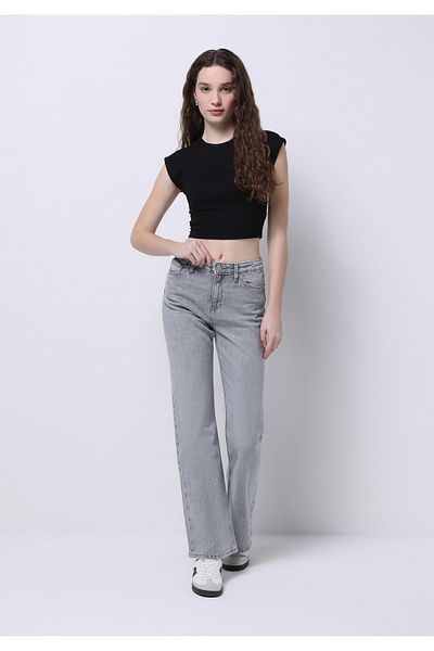 Colin's Regular Fit Women's Gray Jean Trousers