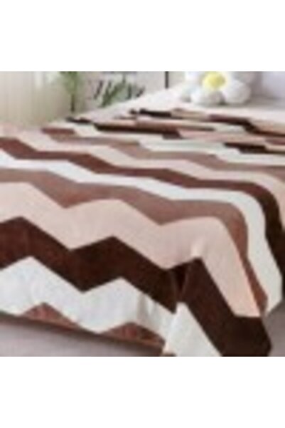Pucioasa Cocolino blanket 200x230cm with zigzag print