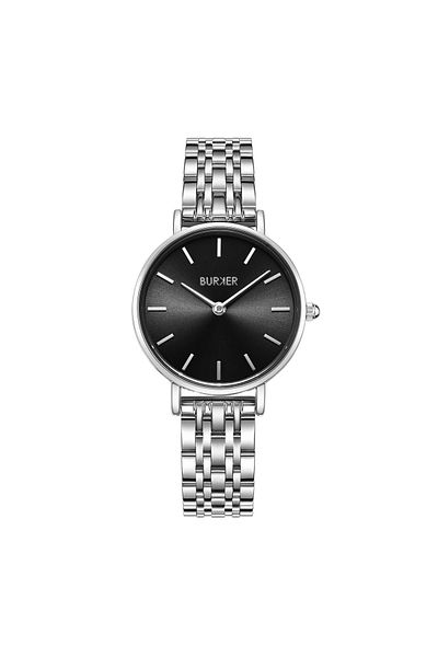 Burker Damenuhr Ruby Petite Silber Schwarz