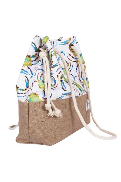 ANEMOSS Crab Jute Beach Bag
