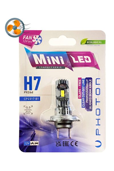 Photon FORD Fiesta 1995-1999 ile uyumlu Mini Fanlı H7 Kısa LED Far 16000 lumens
