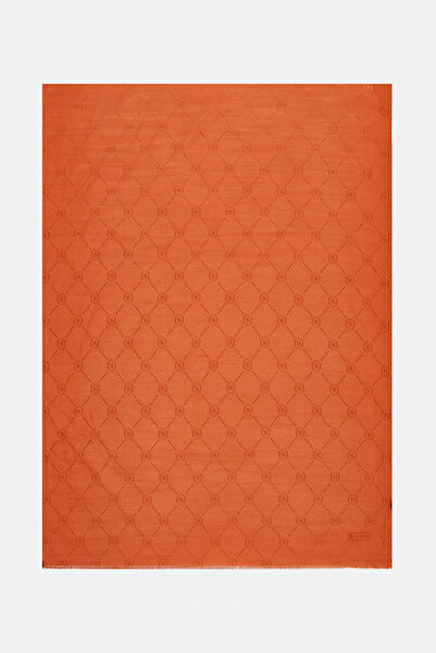Vakko LIGHT ORANGE COTTON/SILK SHAWL