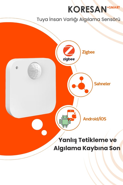 koresan Tuya Zigbee Insan Varlığı Sensörü Pır Hareket Algılama Ortam Işığı Ölçümü 3'lü Sensör
