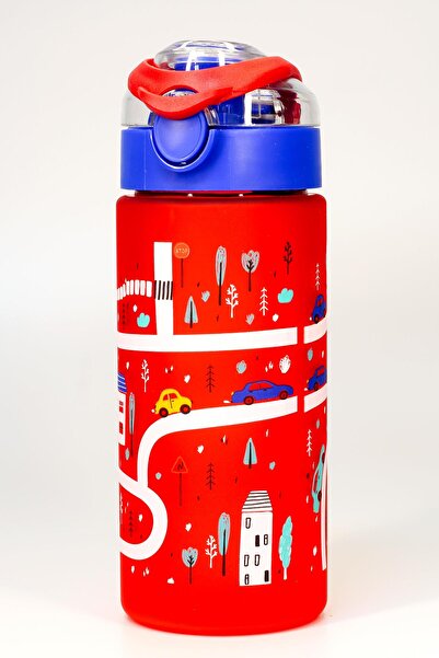 Telvesse Çocuk Su Matarası Tritan Pipetli Su Şişesi Geniş Ağız Yol Okul Suluğ...