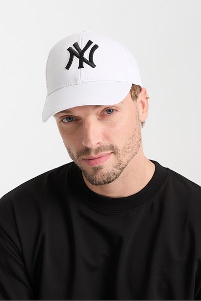 Moda Days White Color Ny Embroidered Beyboz Hat